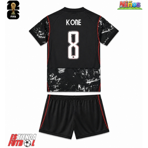 Canadá Ismael Kone #8 Segunda Equipación Niños Mundial 2026 Manga Corta (+ Pantalones cortos)